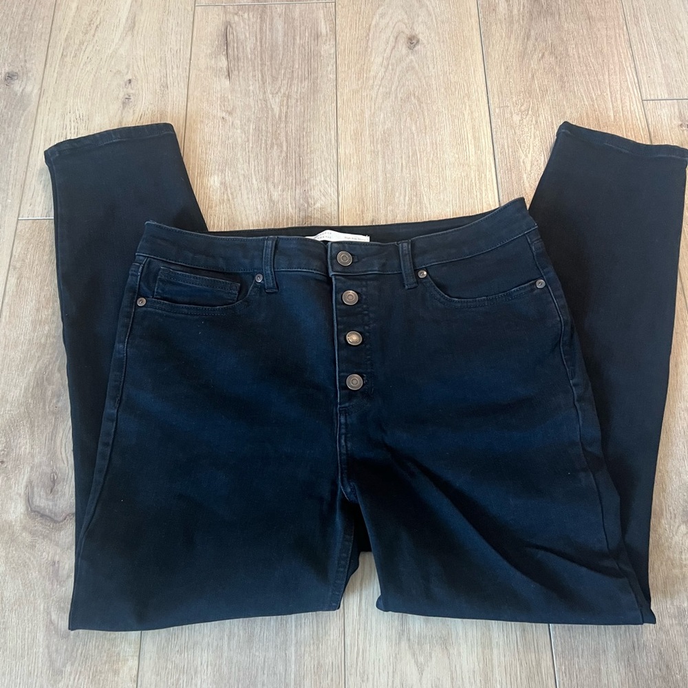 LC Lauren Conrad Women's High Rise Skinny Black Jeans